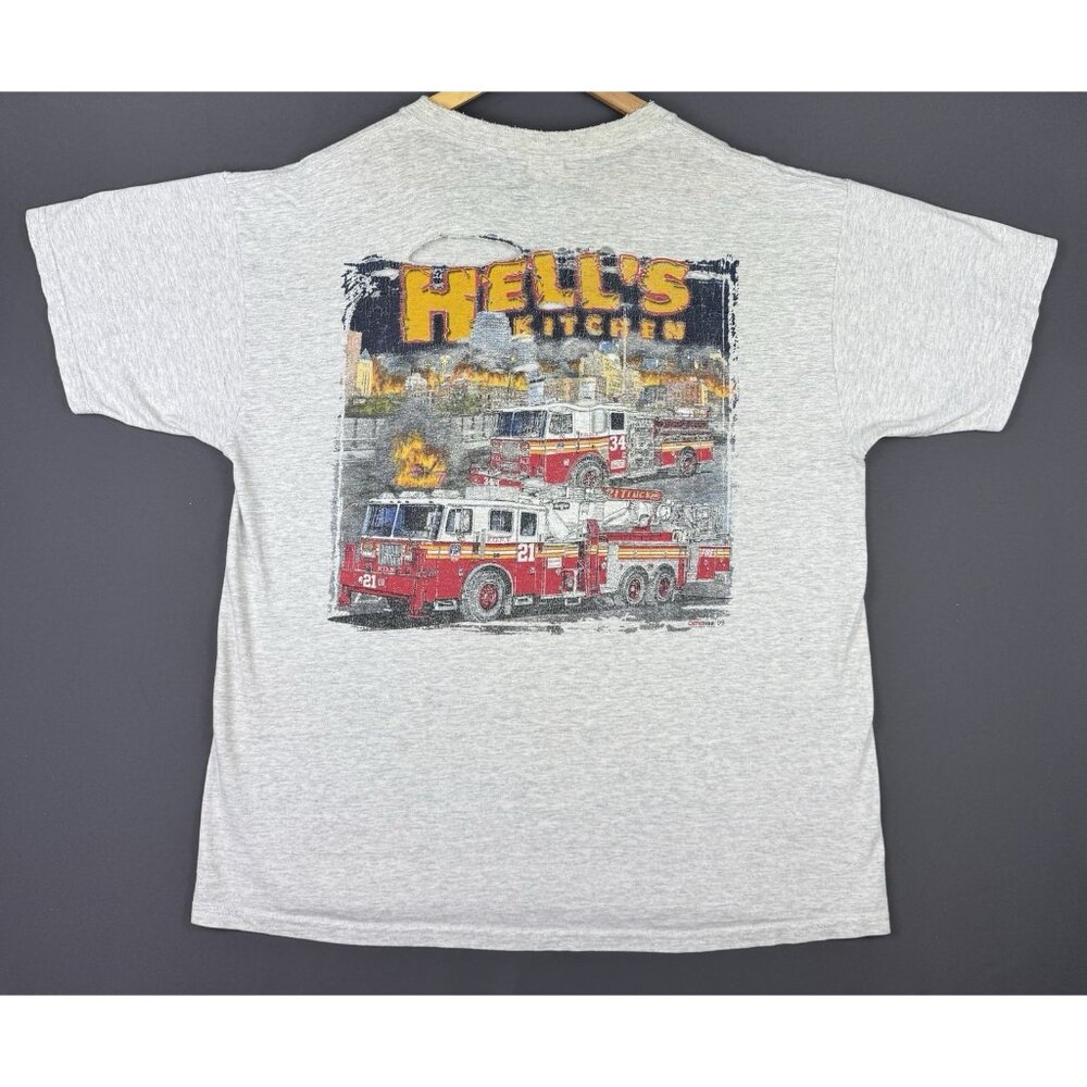 Vintage Y2K Hell's Hells Kitchen Fire Department New York FDNY Truck Thrashed